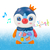 Teclado Piano Musical Bebê Brinquedo Infantil Divertido Som Pinguim