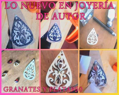 Dije de Granates y Plata950 - Sara Paz Joyería Artesanal