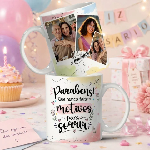 Caneca de Aniversário com foto
