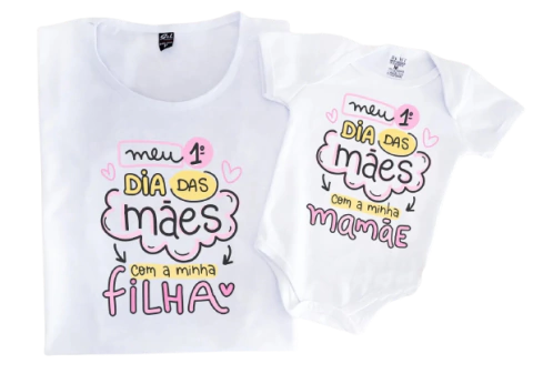 Kit Camiseta + Body dia das Mães Mulher Maravilha Personalizados - comprar online