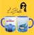 Caneca porcelana alça e interior Azul Stitch estressado - comprar online
