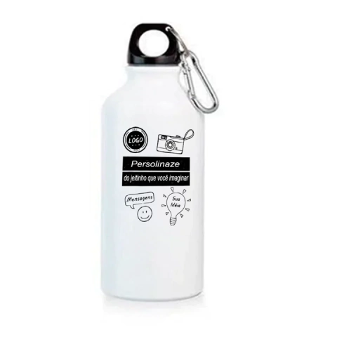 Squezze Mosquetão branco 500 ML seu logo aqui - comprar online