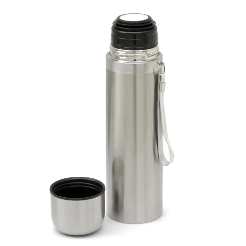 Garrafa Térmica Inox 500 ml - Tampa Copo e Alça de Transporte - Prata - 7407 - comprar online