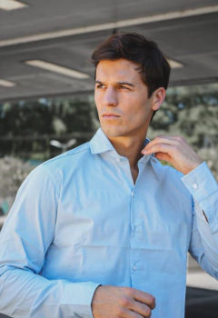 Camisa de poplin elastizado