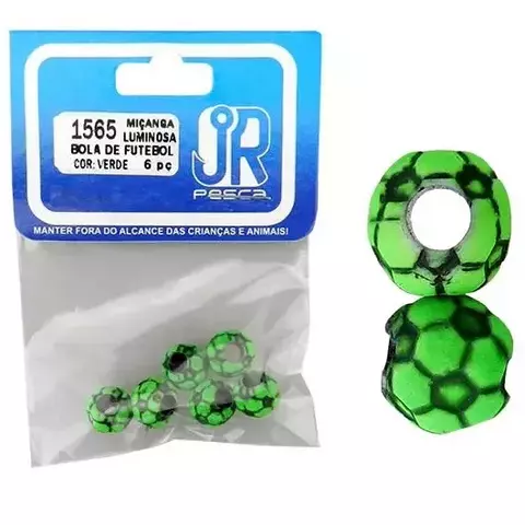 Miçanga JR Pesca BOLINHA DE FUTEBOL 1565 6un. modelo Luminosa Verde