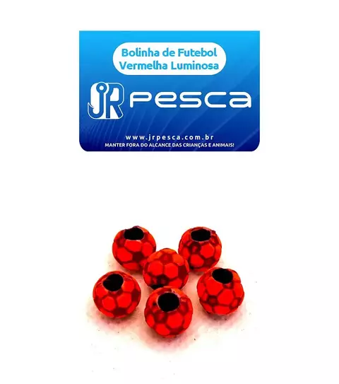 Miçanga JR Pesca BOLINHA DE FUTEBOL 1562 6un. modelo Luminosa vermelha
