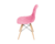 Cadeira Mesa Sala Jantar Assento Rosa Base Madeira Bering - comprar online