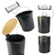 Imagem do Lixeira de Inox Preta com Tampa de Bambu 5 Litros Bering