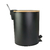 Lixeira de Inox Preta com Tampa de Bambu 5 Litros Bering - InterShop
