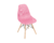 Cadeira Mesa Sala Jantar Assento Rosa Base Madeira Bering