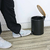 Lixeira de Inox Preta com Tampa de Bambu 5 Litros Bering