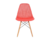 Cadeira Mesa Sala Jantar Assento Vermelho Base Madeira Bering - InterShop