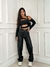 Calça wide leg couro