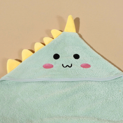Toalha de Banho Infantil com Capuz Abraço Quentinho Cor:Verde (179-Verde-Comp)