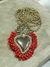 COLLAR DE CORAZÓN MILAGRO CON PIEDRAS ROJAS