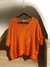 BLUSA ITALIANA CALADA DE LINO/ALGODÓN, NARANJA, UNITALLA