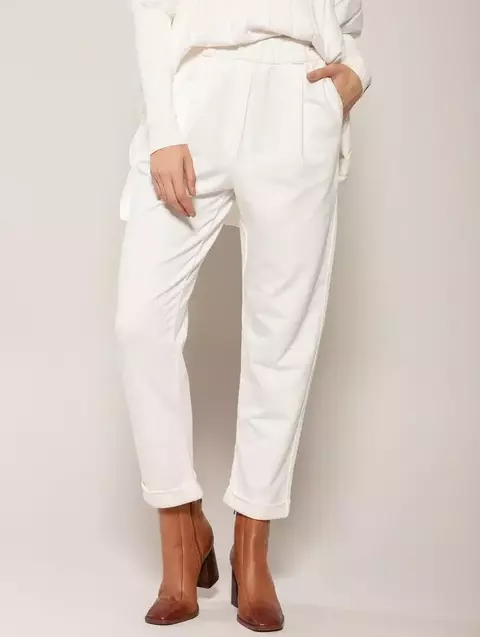 CALÇA DE ALGODÃO, COM PASSANTES PARA CINTO E BARRA DOBRADA BIAMAR 11579