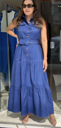 VESTIDO JEANS COM CINTO