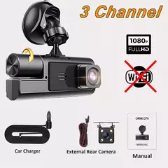 Cámara DVR 3 para coche, grabadora de vídeo 1080P, WIFI, cámara de salpicader - TitanShopCart