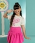 Conjunto Infantil Feminino Short Saia Rosa Balonê Raquete - Pipoca Chic Moda Infantil