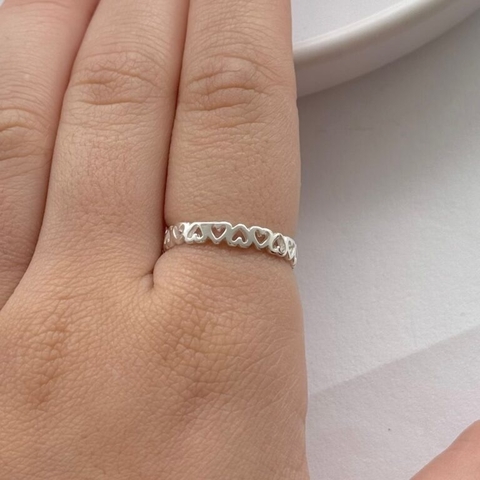 Anel Corações Cintía – Prata 925