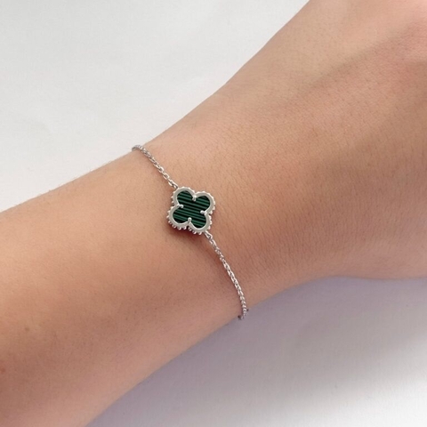 PULSEIRA TREVO / MALAQUITA / CRAVEJADO – PRATA 925 - comprar online