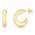 Brinco Argola Oval Curve - Dourado Liso