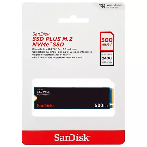 SSD SANDISK PLUS 500GB M2 2280 NVME PCIE 30 SDSSDA3N500GG26