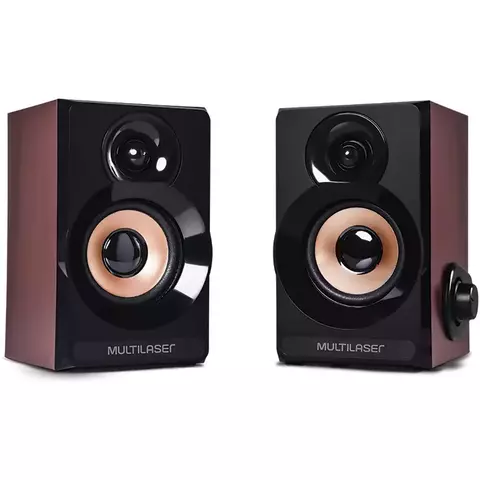 CAIXA DE SOM MULTILASER 6W RMS 2.0 MADEIRA SP261