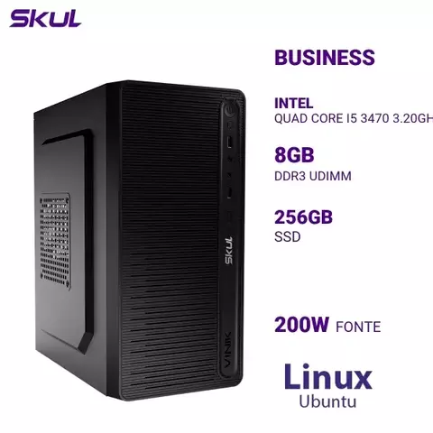 COMPUTADOR B500 QUAD CORE I5 3470 3.20GHZ 8GB DDR3 256GB SSD FONTE 200W LINUX
