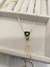Colar Gravatinha Coração | Banho de Outro 18k e Zirconia Verde na internet