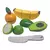 Coleção Comidinhas Kit Frutinhas com corte- banana. limão. abacate. laranja + faca