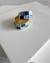 ANEL QUADRICULADO ESMALTADO AZUL na internet