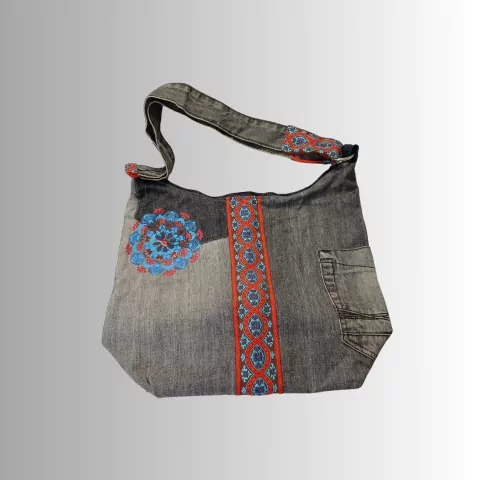 Bolsa Floral Denim