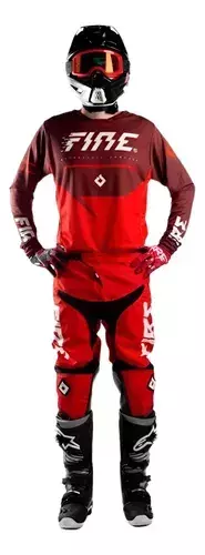 CONJUNTO ENDURO FIRE DARK RED