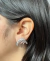 Brinco Leque Folheado com Zircônia