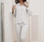 PIJAMA LIM'S AMERICANO LONGO - CINZA COM ROSA - Lim'S Clothing Store