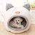 Casinha Em Formato de Cabeça de Gato na internet