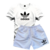 Imagem do Kit Camiseta Masculina Algodão Adidas 11 Cores + Short Tactel Branco