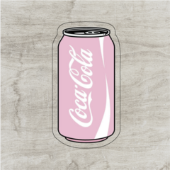 Lata de coca cola rosa