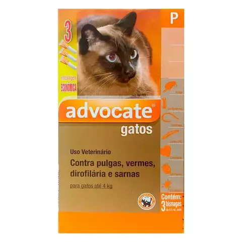 ADVOGATE CAT P ATÉ 4KG UNIDADE