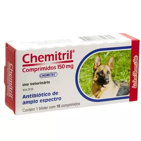 CHEMITRIL 150MG, antibiótico 10 COMP DOG