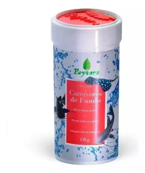 RAÇÃO PEIXE CARNIVOROS DE FUNDO POYTARA 130G