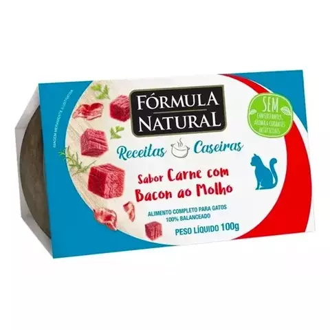 FORMULA NATURAL CAT REC CASEIRAS CARNE E BACON 100G