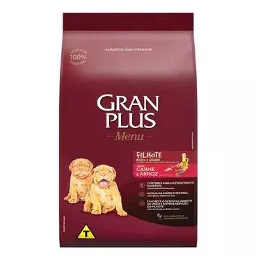 GRAN PLUS FILHOTE P/G CARNE E ARROZ 15KG