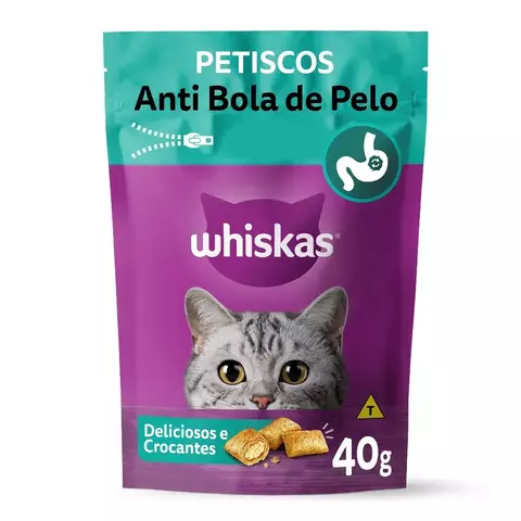 PETISCO ANTI BOLA DE PELO WHISKAS 40G CAT