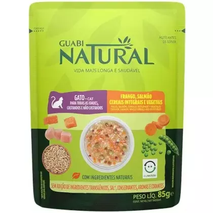 SACHE GUABI NATURAL CAT FRANGO E SALMÃO 85G