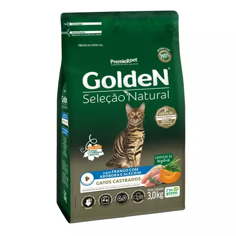 GOLDEN CAT CASTRADO SELECAO NATURAL ALECRIM 3KG