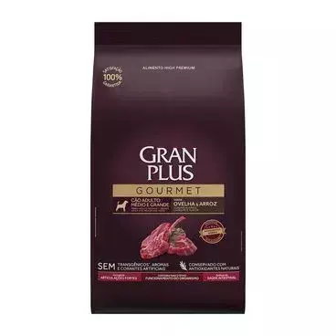 GRAN PLUS GOURMET OVELHA E ARROZ AD M/G 15 KG