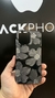 FUNDA NEGRA FLORES GRISES